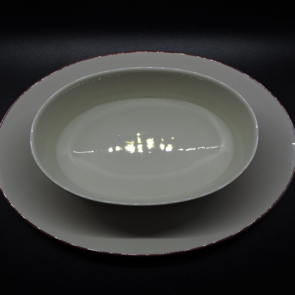 Villeroy & Boch VITRO-Porcelain Attached Gravy Dish Underplate Collage Pattern - Picture 5 of 10